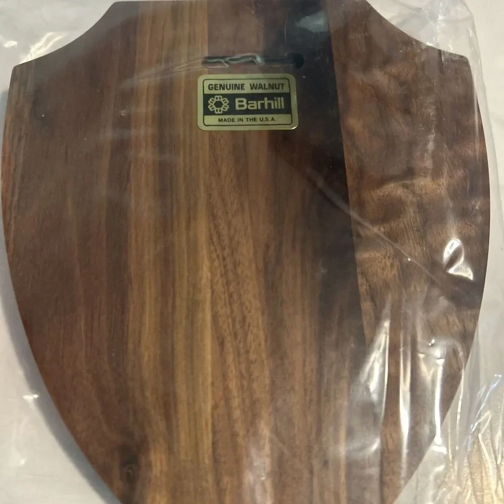 BARHILL genuine walnut Recognition Award plaque shield‎ 8.5